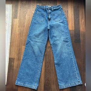 JUST BLACK DENIM- Sailor pocket- wide leg - SZE 28